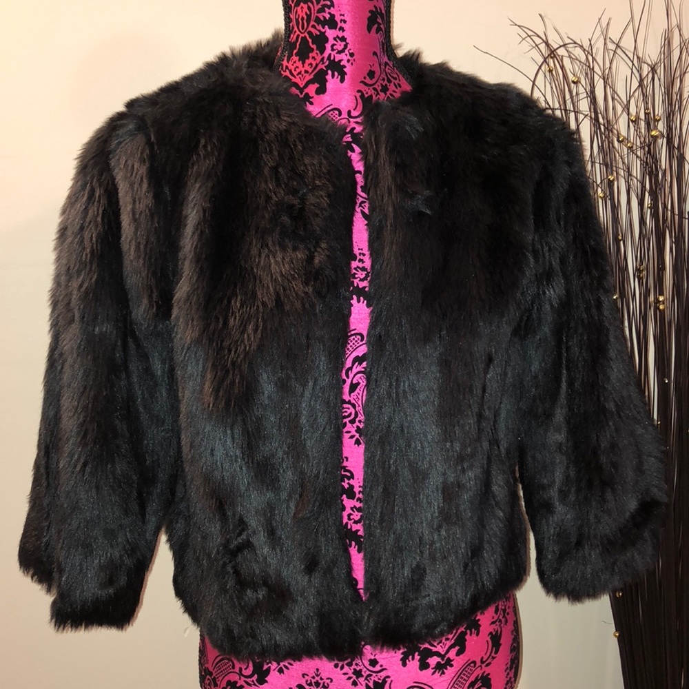 Atmosphere Ladies Black Faux Fur Fully Lined